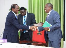 File image of National Assembly Majority Leader Kimani Ichung'wah and Wiper Party Leader Kalonzo Musyoka.